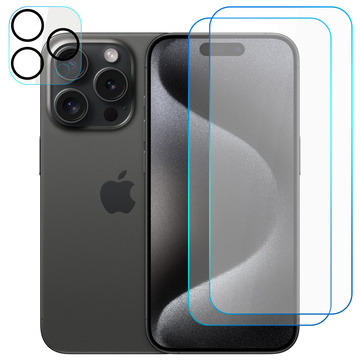 Supreme-Set aus gehärtetem Glas für Apple iPhone 15 Pro, klar