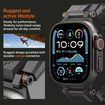Pasek Opaska Spigen DuraPro Armor do Apple Watch 42-49mm - Czarny Black Edition