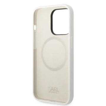 Etui Karl Lagerfeld KLHMP14XSNCHBCH do iPhone 14 Pro Max 6,7" hardcase Silicone Choupette MagSafe biały/white