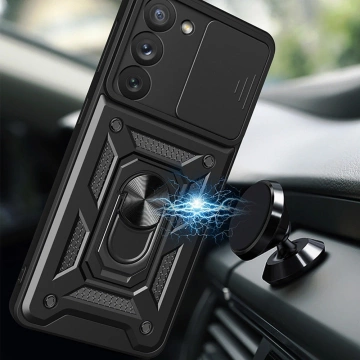Etui Hybrid Armor Camshield do Samsung Galaxy S23+ pancerny pokrowiec z osłoną na aparat niebieskie