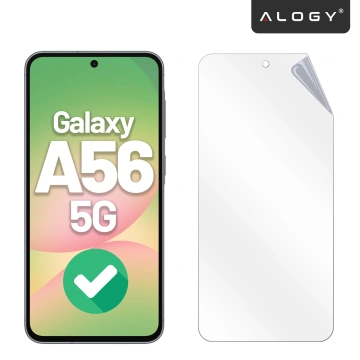 Folia hydrożelowa do Samsung Galaxy A56 5G – elastyczna ochrona ekranu, samoregeneracja, pełne dopasowanie i wysoka przejrzystość – Alogy Hydrogel Film™