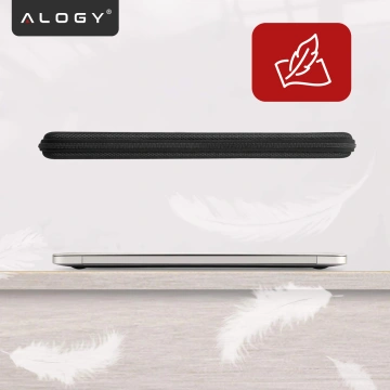 Torba na laptopa 13–14" do MacBook Air / Pro (M1 M2 M3 M4) – twarde etui ochronne Hard Foam, sztywna konstrukcja, ochrona przed uderzeniami i wilgocią – Alogy ShieldCase™ Czarna