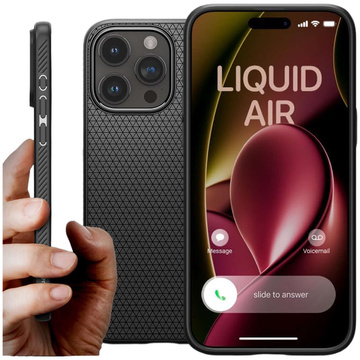 Etui do iPhone 15 Pro Max Spigen Liquid Air Case obudowa plecki ochronne Matte Black + Szkło