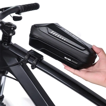 Wildman XS5 Fahrradrahmentasche, wasserdicht, Handyhalterung, Schwarz