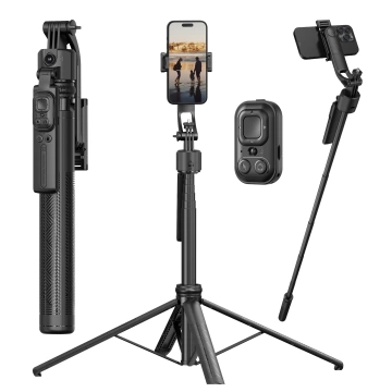 Kijek Selfie Stick Quadrapod Alogy TrackPod 2w1 z uchwytem na telefon i mocowaniem 1/4 Funkcja śledzenia twarzy  kompatybilny z iPhone Android