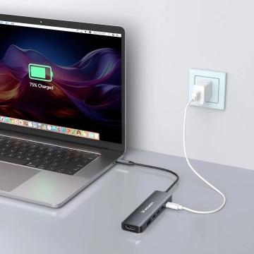 Hub USB-C 6w1 Wozinsky WHBC10Y4S HDMI 4K/60Hz PD 100W Szary