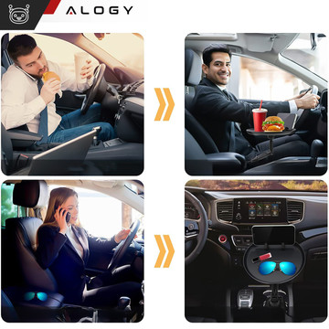 Reise Auto Tisch Tablett Tablett Telefonhalter Auto Essen Alogy Getränkehalter Schwarz