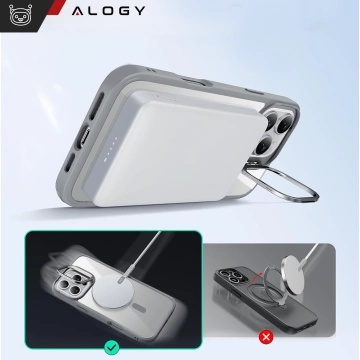 Alogy KickStand Hybrid-Hülle mit MagSafe-Ständer für Apple iPhone 16 Pro, Grau