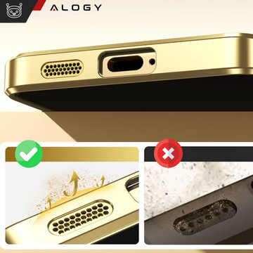 Etui do Samsung Galaxy S24 Mag Safe Glamour Case Ring obudowa ochrona aparatów Alogy Złote przezroczyste + Szkło