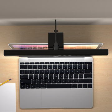Lampa lampka LED biurkowa nad monitor, komputer, ekran LCD regulowana listwa czarna