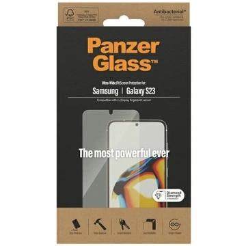 Gehärtetes Glas für Samsung Galaxy S23 PanzerGlass Ultra-Wide Fit mit CamSlider