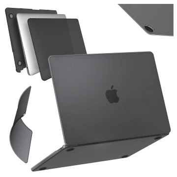 Etui do Apple MacBook Air 13.6 M2 / M3 / M4 (2022, 2023, 2024, 2025) - elastyczna, matowa obudowa ochronna, smukła i odporna na zarysowania – Alogy AirGuard™ Czarny