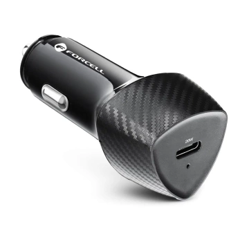 Ładowarka samochodowa FORCELL F-ENERGY Carbon CC50-1CTyp C PD 3A 20W czarna