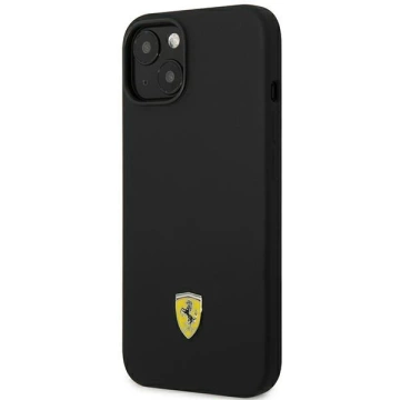 Hülle für Ferrari FEHCP14MSIBBK für Apple iPhone 14 Plus 6.7" schwarz/schwarz Hardcase Silikon-Metall-Logo