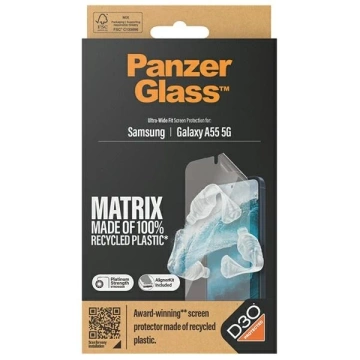 Schutzfolie für Samsung Galaxy A55 5G PanzerGlass Matrix Ultra-Wide Fit D3O mit Aligner
