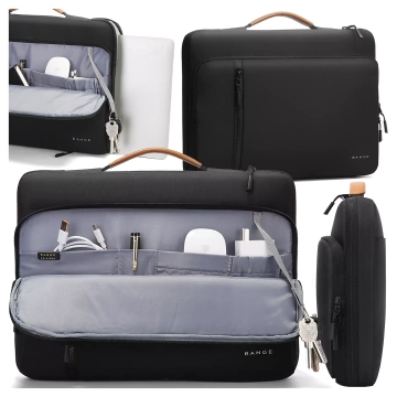 Bange wasserdichter Rucksack für 15,6-Zoll-Laptop, Stadtreisender, 45 x 30 x 16 cm, für Arbeit, Flugzeug, Herren, Damen, mit USB-Anschluss Schwarz