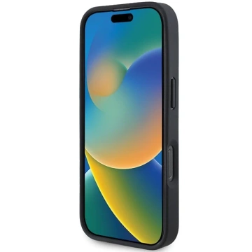 Mercedes-Hülle für iPhone 16 Pro Max 6,9 Zoll, graues Hardcase aus strukturiertem und schlichtem Leder, MagSafe
