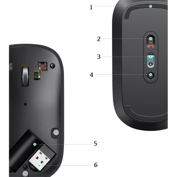 Myszka UGREEN poręczna bezprzewodowa USB czarny (MU001)