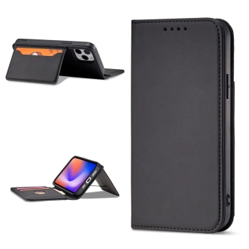 Magnetkartenhülle für iPhone 12 Pro Max Tasche Kartenetui Kartenhalter Schwarz