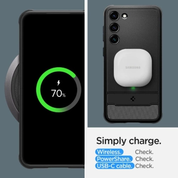 Etui für Spigen Rugged Armor für das Samsung Galaxy S23 Plus Mattschwarz