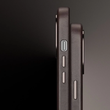 Dux Ducis Naples etui do iPhone 14 Pro Max skórzany pokrowiec (kompatybilny z MagSafe) ciemnobrązowy