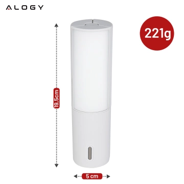 Lampa Zewnętrzna LED z Haczykiem 4000mAh 12h, Przenośna, Energooszczędna, Ogrodowa, Kempingowa i Domowa Alogy OutdoorLamp™ – Biała