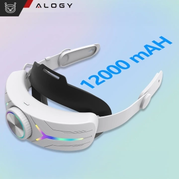Regulowany wymienny pasek opaska Alogy Akumulator 12000 mAh do Meta Quest 3 Elite Color RGB