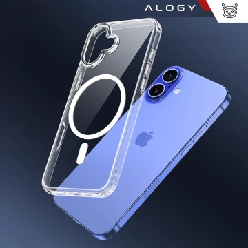 Etui do Apple iPhone 16 obudowa Alogy Anti-Shock Hybrid Case do MagSafe Przezroczyste + szkło hartowane
