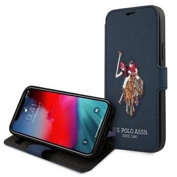 Etui na telefon US Polo Embroidery Collection book iPhone 12 Pro Max 6,7" granatowy/navy