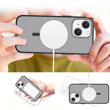 Etui matowe na telefon Alogy MagMat Case do MagSafe obudowa ochronna do Apple iPhone 14 Plus Czarne + Szkło