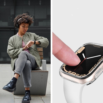 Etui nakładka case Spigen Ultra Hybrid do Apple Watch 7 45mm Crystal Clear