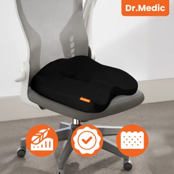 DR.MEDIC SeatRest™ Ergonomisches Bürokissen für Autositze, Steißbeinstütze, für Bürostühle, Autositze