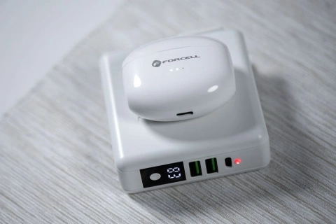 Słuchawki bezprzewodowe douszne BT 5.3 Forcell F-Audio TWS Clear Sound białe 