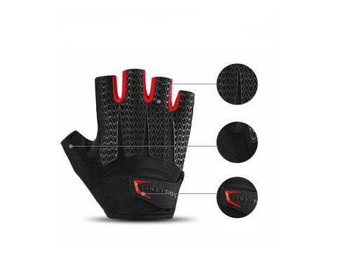 Fingerlose Fahrradhandschuhe L RockBros S169BR-L schwarz
