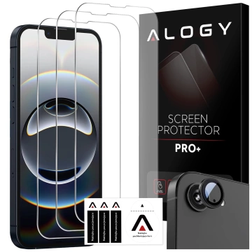 Alogy Glass Pack 3x Gehärtetes Glas für den Bildschirm 9h Glas für das Objektiv für Apple iPhone 14 Pro
