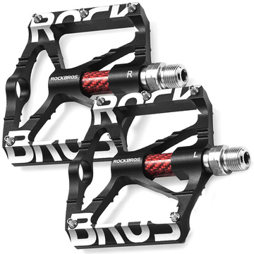 Pedały rowerowe RockBros K307T platformowe aluminiowe z 5 metalowymi pinami komplet 2szt Czarne