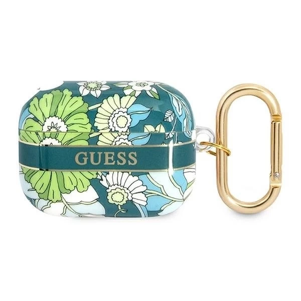 Guess GUAPHHFLN AirPods Pro Cover zielony/green Flower Strap Collection