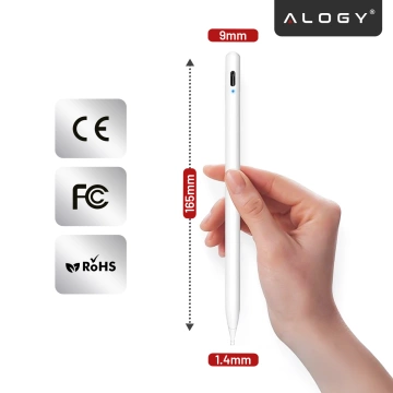 Alogy Magnetischer Stylus-Stift, Notiz- und Skizzenstift für Apple iPad Pro/Air/Mini, Weiß