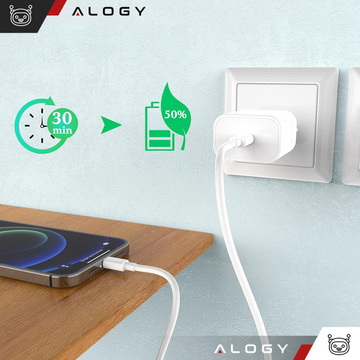 1m USB-C auf Lightning Kabel Alogy Fast Charge iPhone Ladekabel 20W weiß