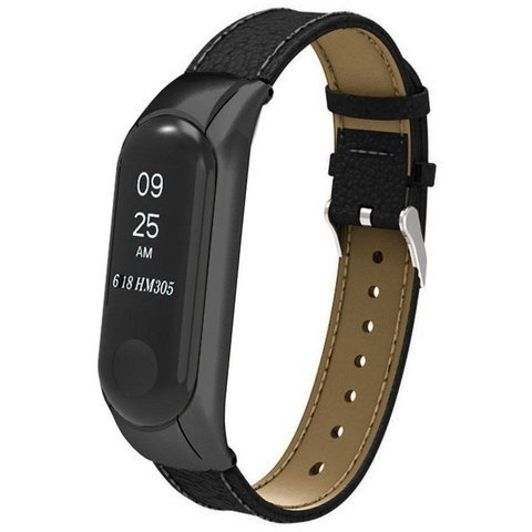 Alogy Lederband für Xiaomi Mi Ban 3/4 Öko-Leder schwarz