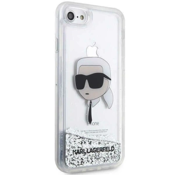 Handyschutzhülle Karl Lagerfeld KLHCI8LNKHCH für Apple iPhone 7/8/ SE 2020/2022 silber/silber Hardcase Glitter Karl Head