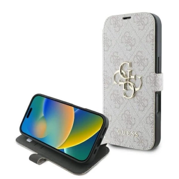 Guess 4G Metal Logo Book Case iPhone 16 Pro Max – Pink ze standem