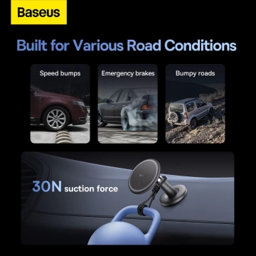 Baseus c01 magnetic dashboard car mount holder black