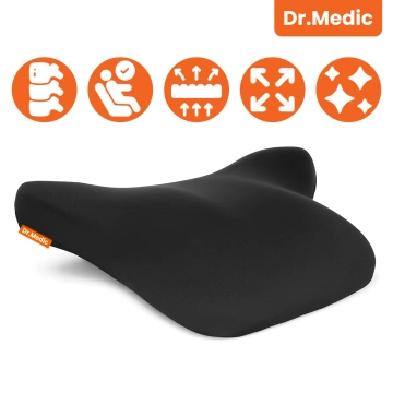  Poduszka do Samochodu pod Plecy Lędźwie DR.MEDIC ErgoDrive™ Ergonomiczna poduszka lędźwiowa na fotel krzesło do biura gaming auta dla kierowcy pasażera