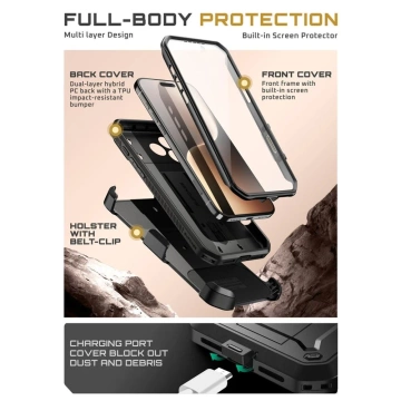 Etui Supcase UB Pro do iPhone 17 Pro Black Pancerne z Klipsem
