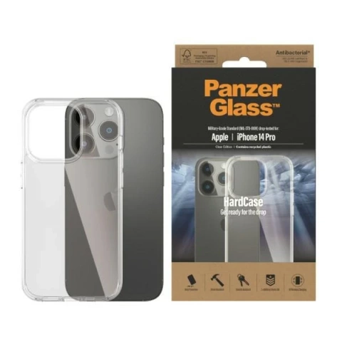 Etui PanzerGlass HardCase für iPhone 14 Pro 6,1" Antibakteriell Militärqualität transparent 0402