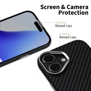 Etui do iPhone 17 Tech-Protect Ion Carbon MagSafe Czarno-Srebrne