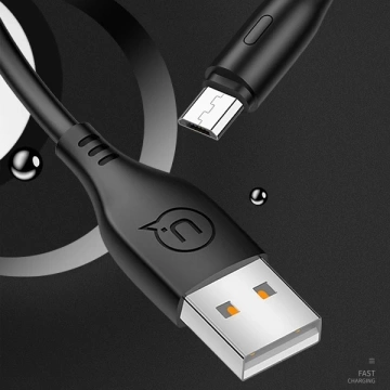 USAMS Kabel U18 microUSB 2A Schnellladung 1m zarny/schwarz SJ268USB01 (US-SJ268)