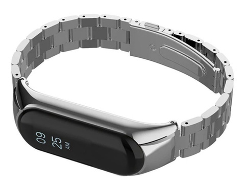 Bransoleta Alogy Edelstahl für Xiaomi Mi Band 5 Silber 5x Folia Alogy