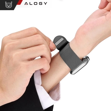 Alogy Stahlarmband für Apple Watch 38/40/41 mm Edelstahl Schwarz